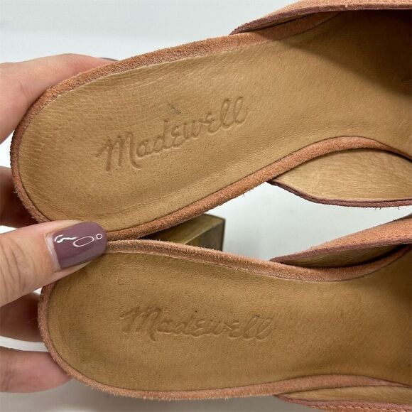 Madewell Miya Women's Pink Suede Block Heel Slip On Mules Size 8 Casual Spring - Picture 12 of 12